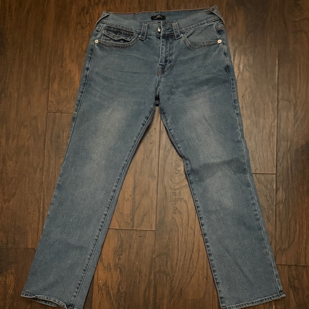 True Religion Men's Straight Jeans in Faded Blue